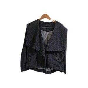 Hurley Jacket Hooded Chevron Knit Full Zip Charcoal Gray Size Small